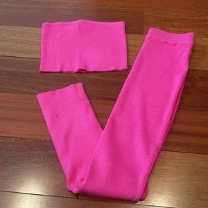 pink skirt and top set